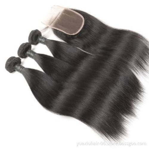 Wholesale Raw Cuticle Aligned Hair 100 Virgin Remy Human Hair Mink Brazilian Hair Straight 3 Bundles With Lace Frontal Closure
